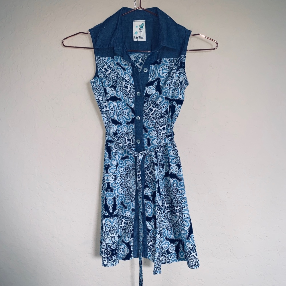 Lily Bleu girls shirt dress size 8